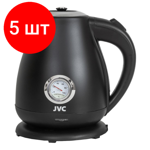 Комплект 5 штук, Чайник JVC JK-KE1717 black, черный комплект 5 штук чайник jvc jk ke1717 black черный