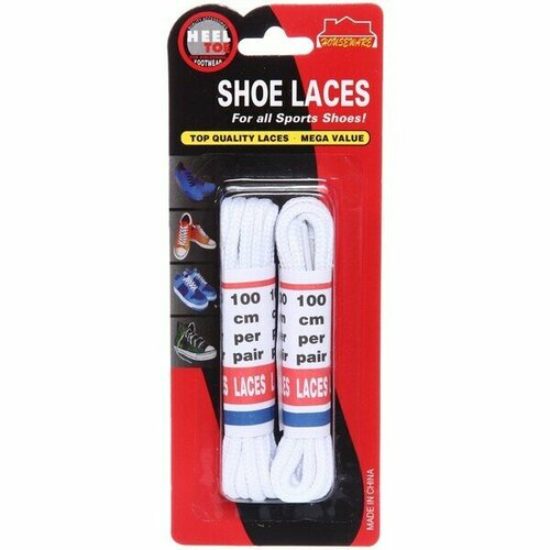 Шнурки для обуви Классические круглое сечение цвет белый 2 пары 100см 165₽
