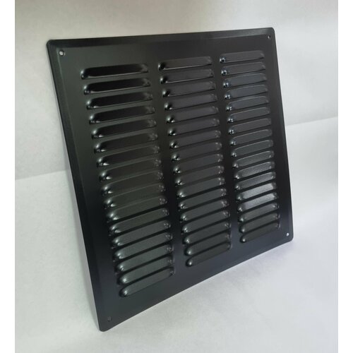 Решетка вентиляционная МВМ 500х500 оцинкованная металлическая, черная матовая RAL 9005