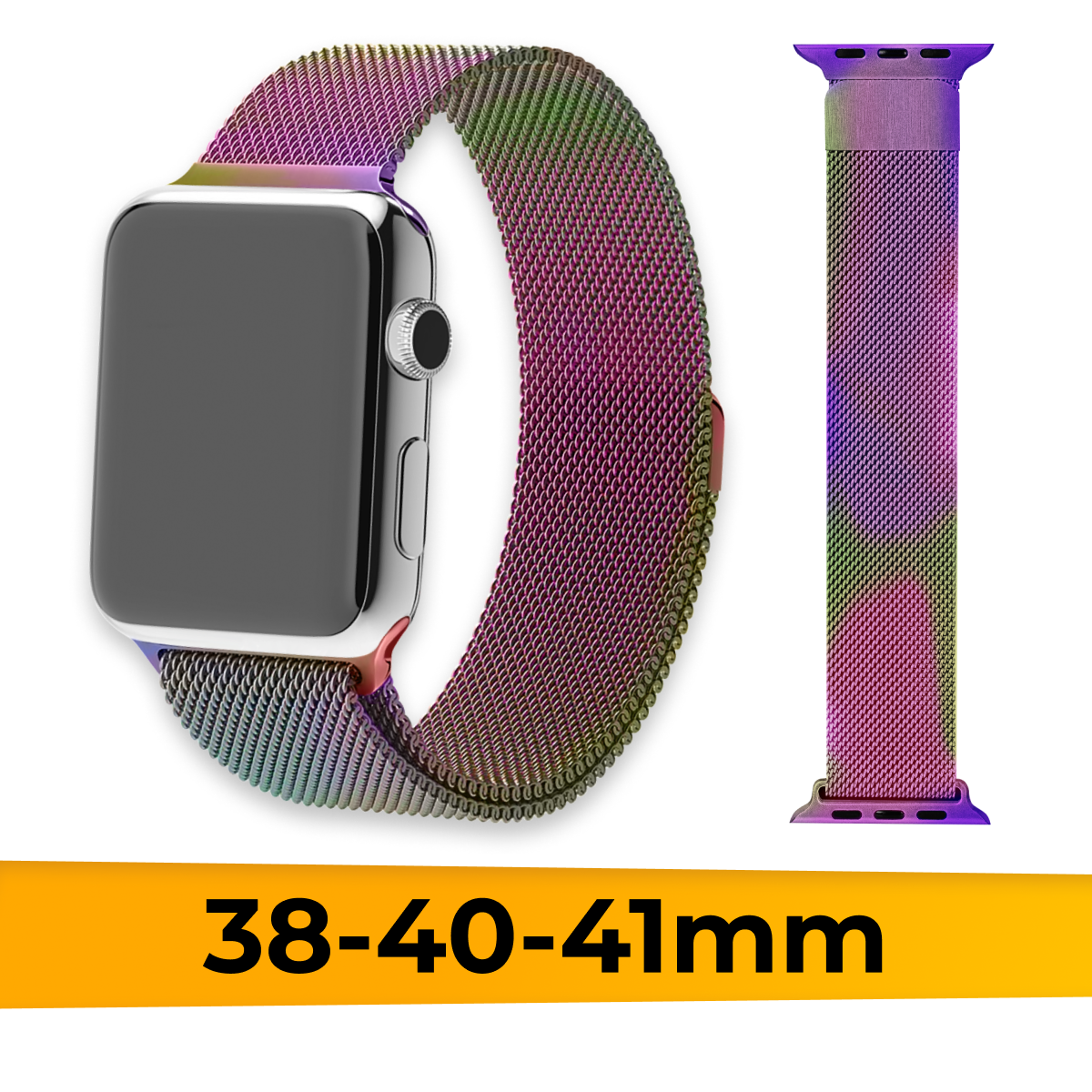Металлический ремешок для Apple Watch 1-9, SE, 38-40-41 mm перламутровый / часы Эпл Вотч Series 1-9, СE