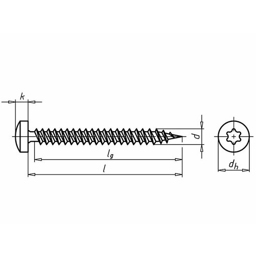 Шуруп цсг AW20 (A2K) 5X20/18,0