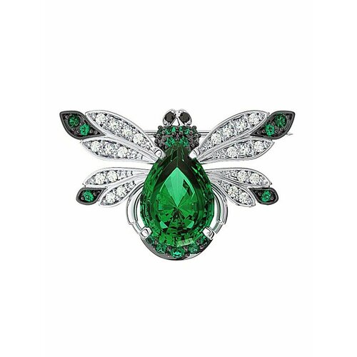 Брошь GOLD CENTER, серебро, 925 проба, родирование, кварц