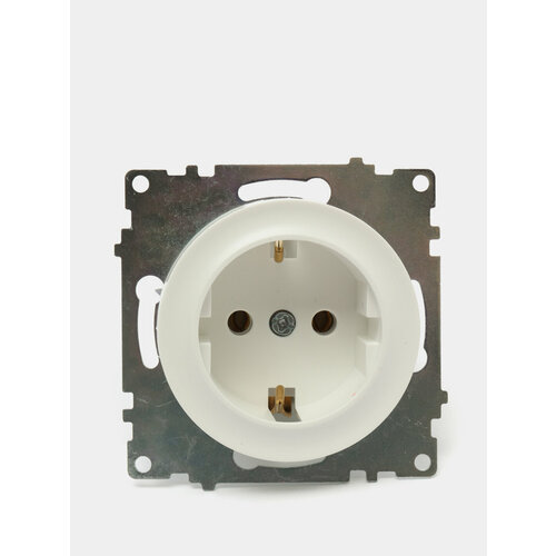 Розетка с заземлением OneKeyElectro, винтовые контакты, доступно 4 цвета Цвет Белый