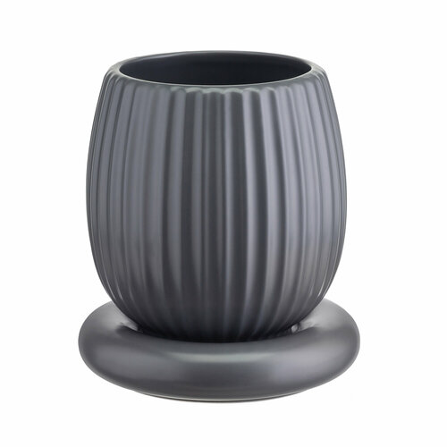 Горшок цветочный серого цвета из коллекции Edge 12 л Tkano TK22-DEC-PT0006 1750₽