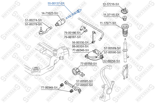 Тяга рулевая L183 Mazda 6 GHEFP 07> перед Stellox 55-00137-SX