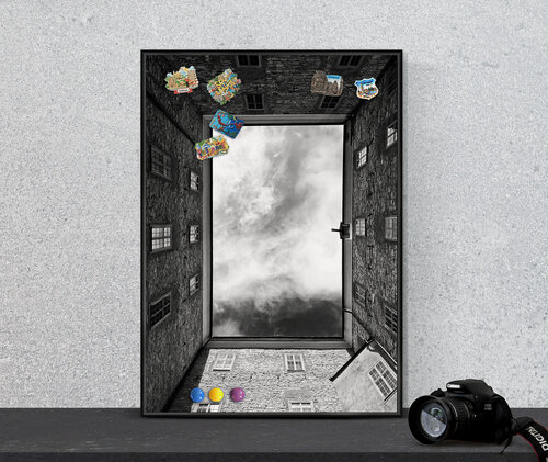 Изображение товара Магнитная настенная доска АртБорд "Мне бы в небо", 60х40 см, в тонком алюминиевом багете.