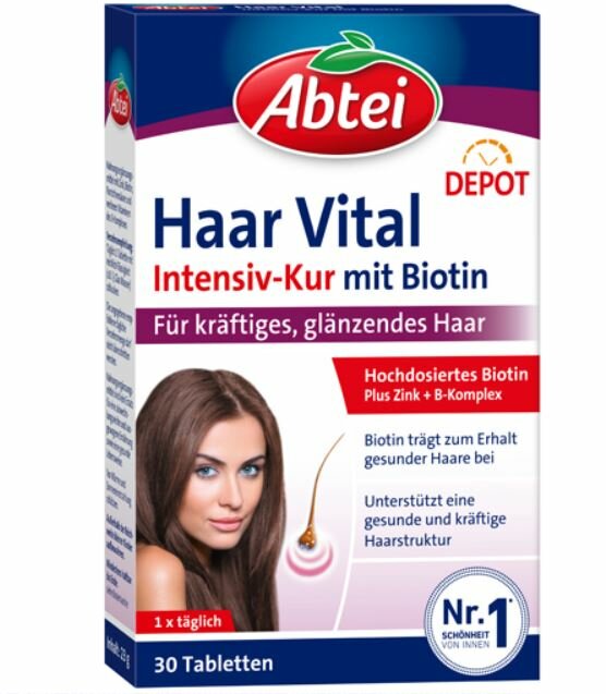 ABTEI Haar Vital комплекс для красоты волос с биотином, 30 табл.