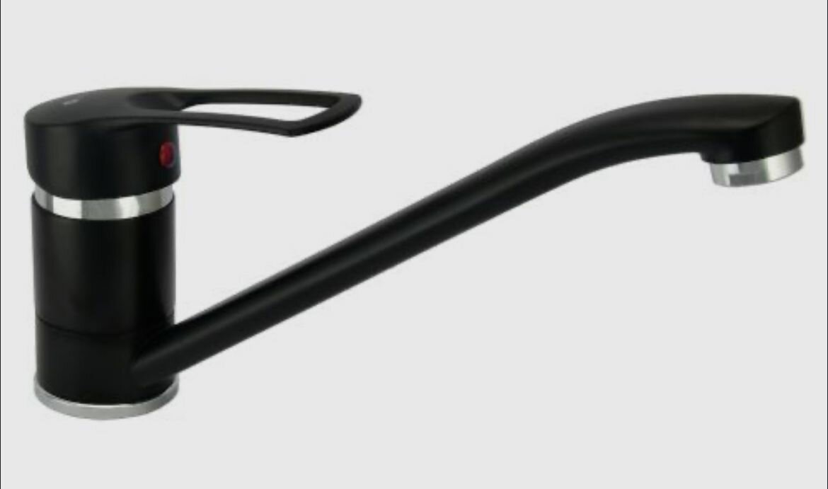 фото Смеситель для кухонной мойки черный матовый , Juguni Luxe