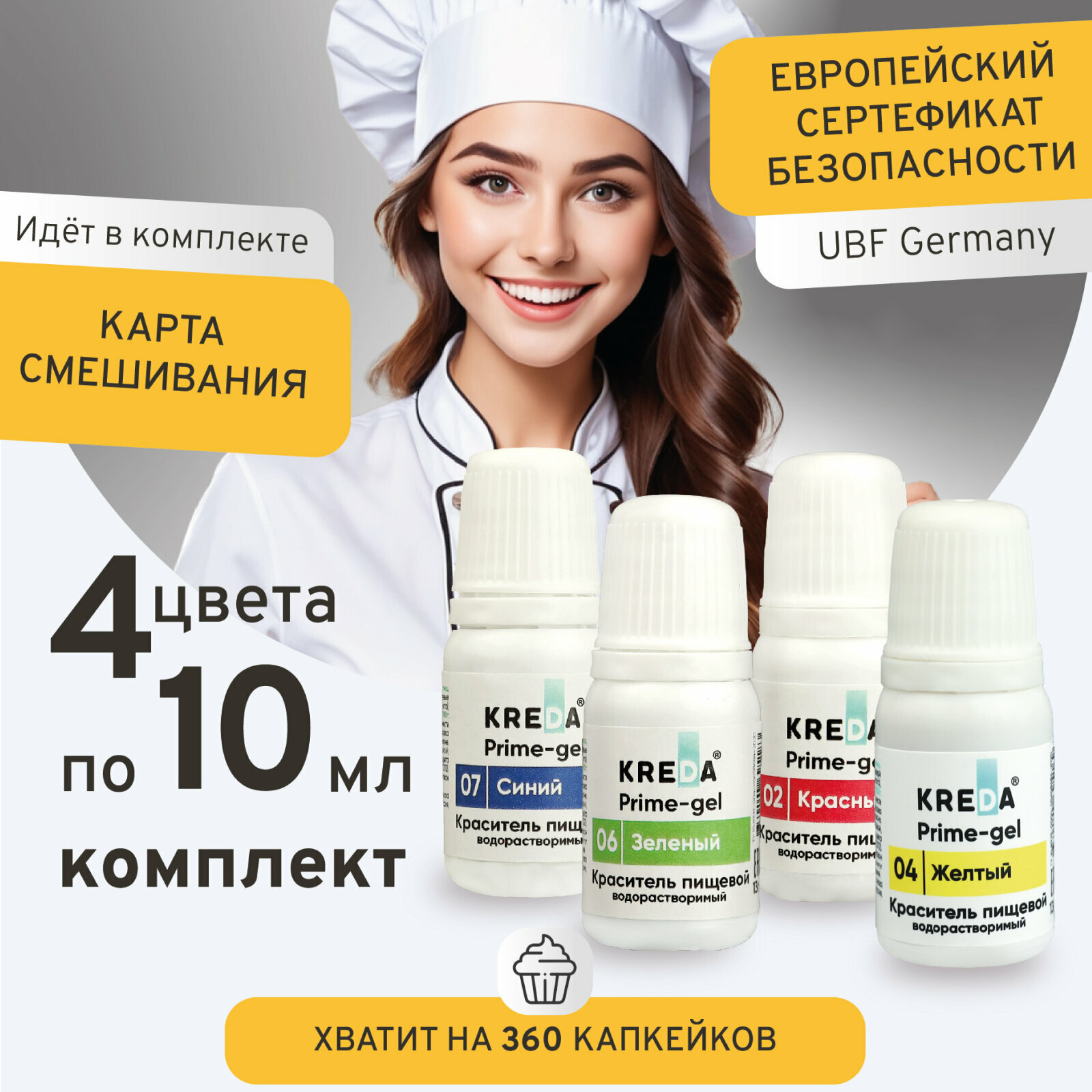фото Пищевой краситель кондитерский набор для торта выпечки крема