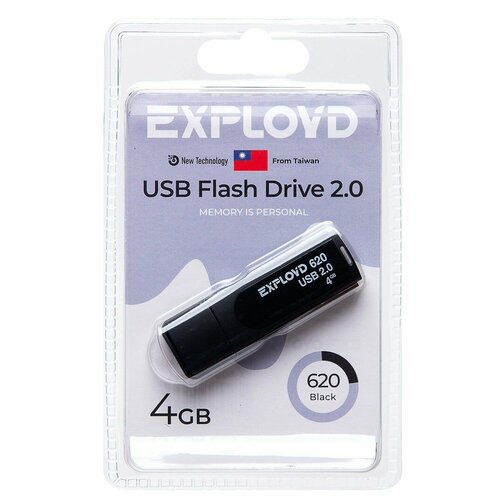 USB-флэшка Exployd 620, 4 Гб, черная, 1 шт