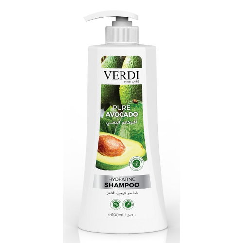 VERDI, HYDRATING PURE AVOCAD, Шампунь для волос увлажняющий с авокадо, 600 мл