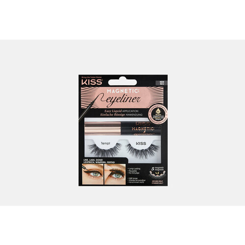 Набор магнитных накладных ресниц и подводки KISS NEW YORK Professional Tempt 2шт 5972₽