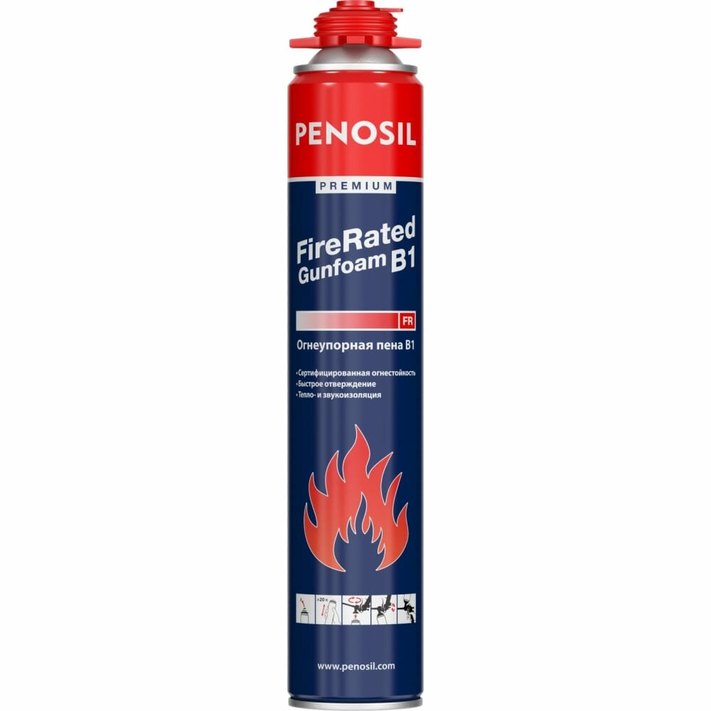 Огнеупорная профессиональная пена Penosil Fire Rated Gunfoam B1 187 720 мл A1525Z