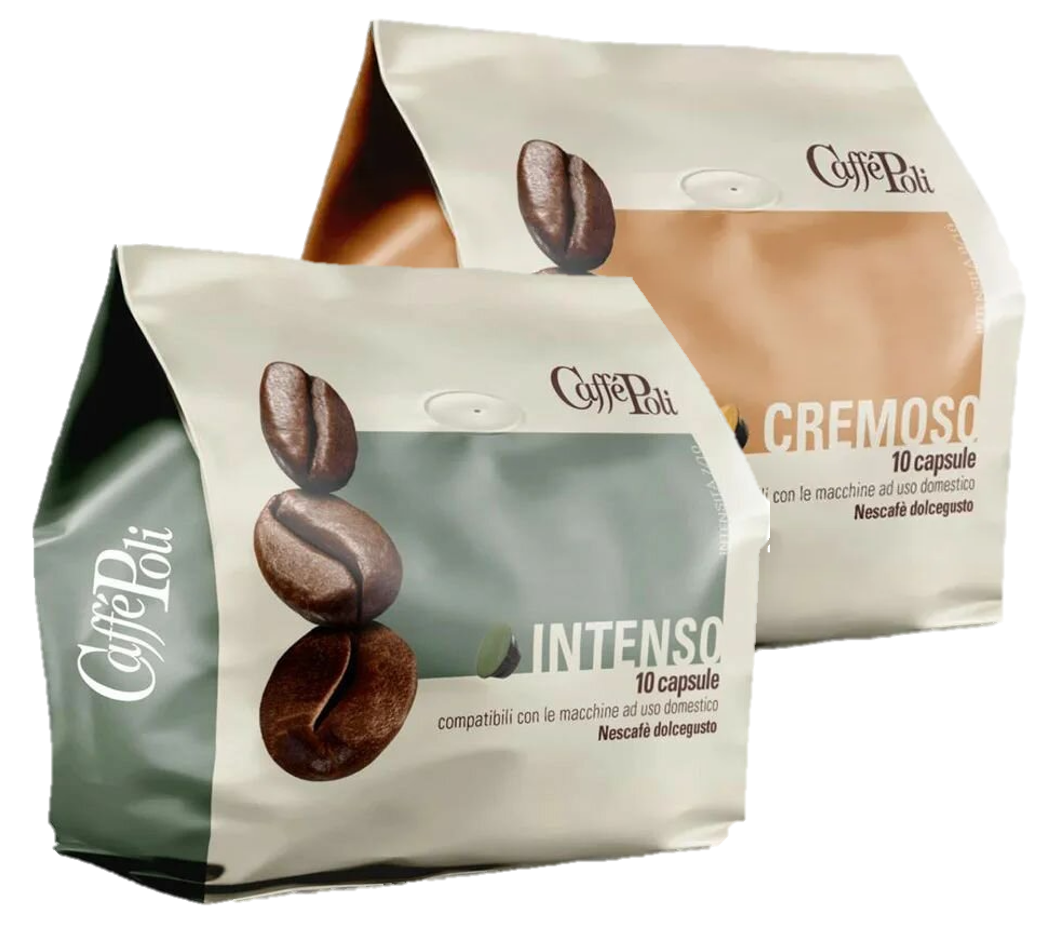 Итальянские капсулы Dolce Gusto Caffe Poli MIX (Intenso & Cremoso), 20шт. Made in Italy.