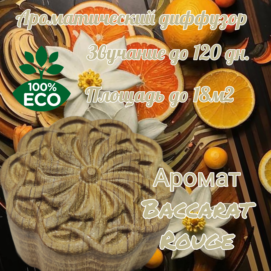 фото Освежитель воздуха, Аромадиффузор, Ароматизатор для дома (из натурального дерева для дома интерьерный, Табак и Ваниль)