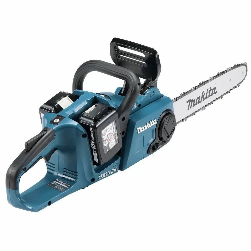 Пила цепная аккумуляторная Makita LXT BL 2х18В, 14"/35 см, 3/8", 1.1мм, 20 м/с, с 2 АКБ 5 Ач и ЗУ, - фото №5