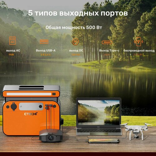 CTECHI, портативная электростанция, 500 Вт, 220 В, 160 000 мАч, мобильный источник питания. Наружная многофункциональная литиевая батарея большой емкости