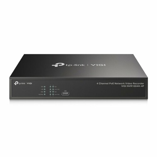 Видеорегистратор для видеонаблюдения TP-Link VIGI NVR1004H-4P VIGI 4-канальный сетевой с поддержкой PoE+ PROJ система видеонаблюдения 4k 8 каналов 5 мп ip камера poe nvr ии двусторонняя аудиосвязь p2p