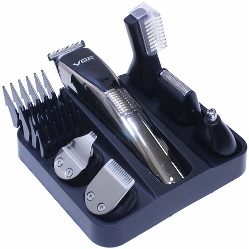 Машинка для стрижки волос и бороды Триммер беспроводной VGR V-029 черная 2125₽