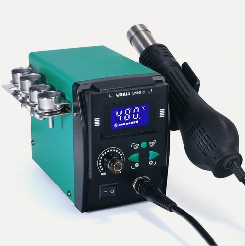 Изображение товара Термовоздушная паяльная станция YiHua 959D-II 700вт 100℃～480℃ Бесщеточный двигатель с плавной подачей воздуха ≤120 л/мин