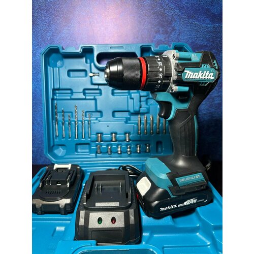 Бесщеточный Шуруповерт 24 V с Набором Инструментов - 2 Аккумулятора в Комплекте 7000₽