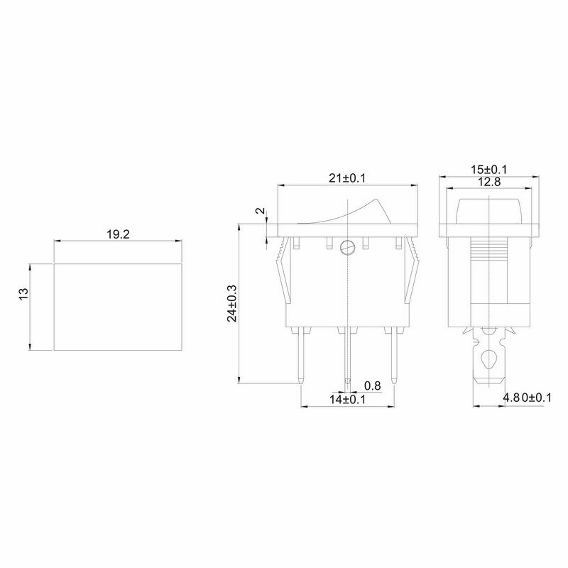 Выключатель Rexant клавишный 12V 15А (3с) ON-OFF зеленый с подсветкой Mini (RWB-206-1, SC-768) - фото №4