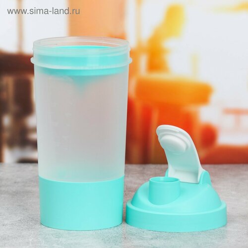 Шейкер спортивный SVOBODA VOLI с сеточкой и чашей под протеин 500 мл