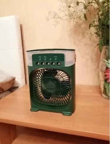 Настольный вентилятор "MCF" с увлажнителем воздуха для дома , кондиционер для офиса Зеленый