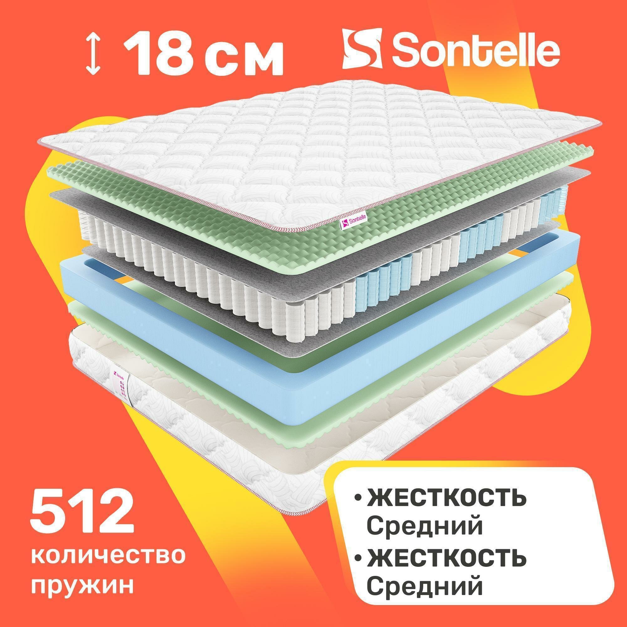 Матрас с независимыми пружинами Sontelle Mills Balance 200x200