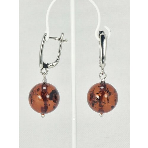 Серьги Янтарная Радуга, бордовый