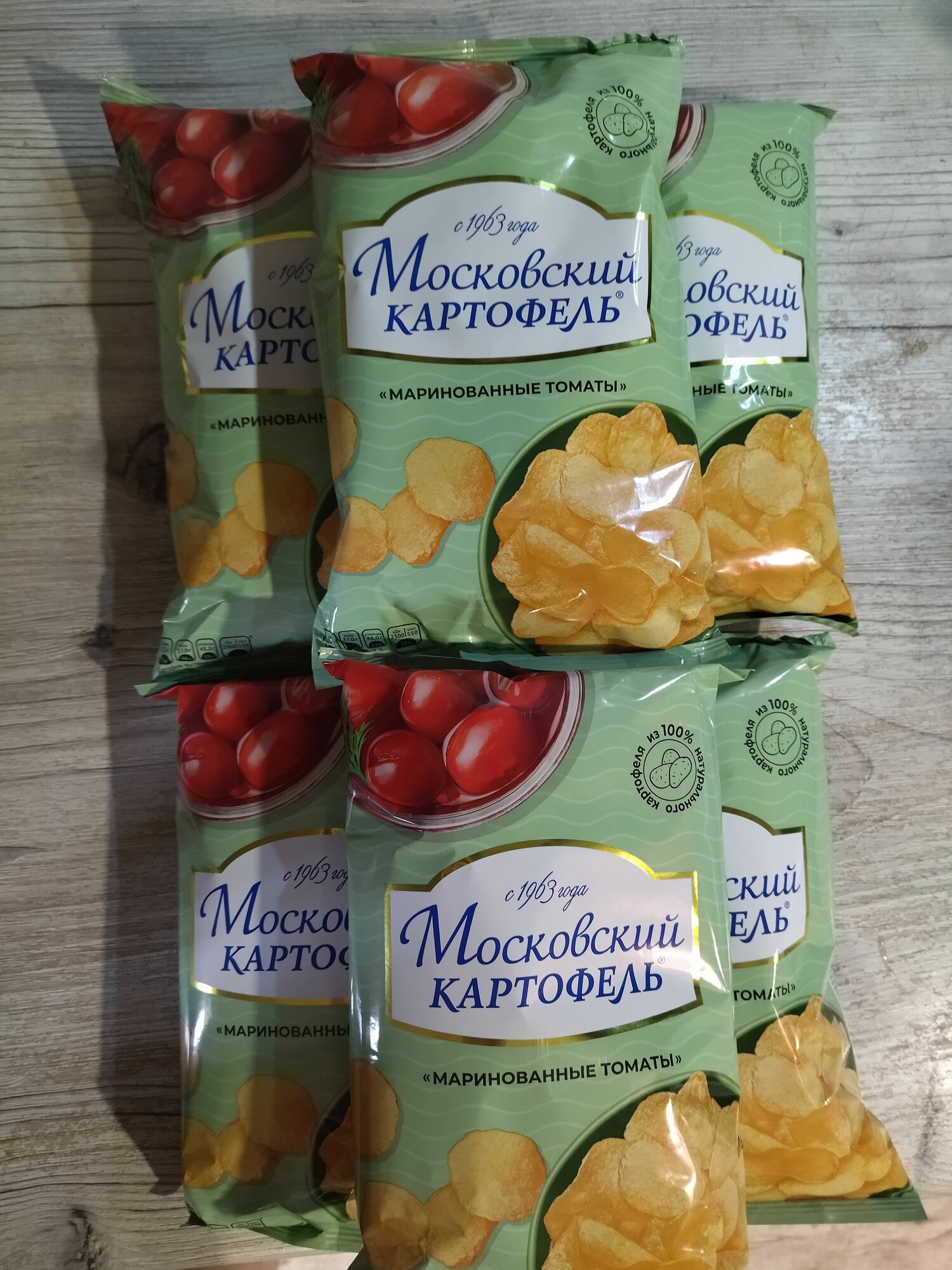 Чипсы Московский Картофель Маринованные томаты 60 грамм 6 шт