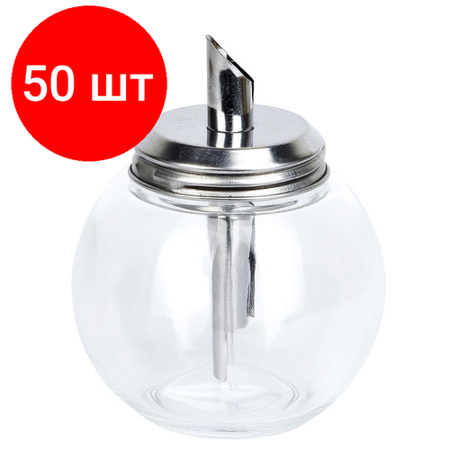 Комплект 50 штук Сахарница с дозатором d9см h11см v250мл стеклометалл 0190258 21835₽