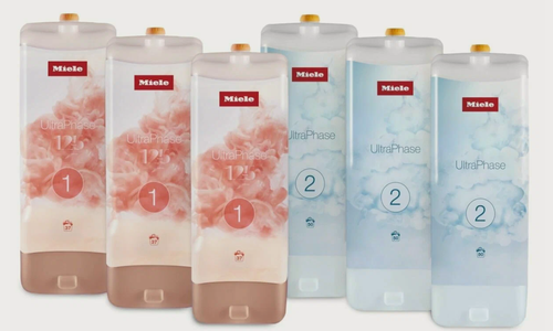 Изображение товара Двухкомпонентное жидкое средство для стирки Miele UltraPhase1 Edition125 + UltraPhase2 Edition125 6шт. (3+3)