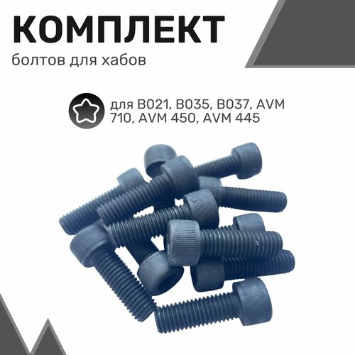 Комплект болтов для хабов (муфт свободного хода) (10*30*1,5мм) - 12шт / Болты для муфт подключения переднего моста