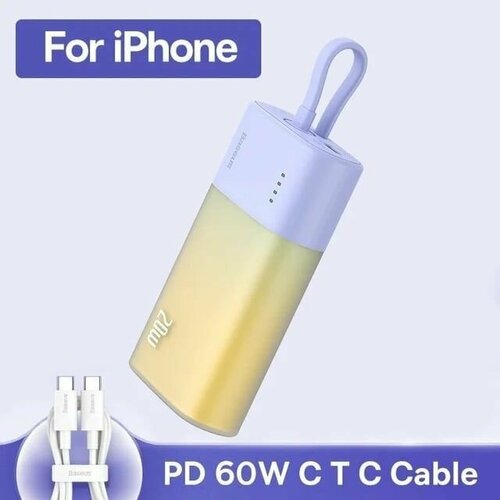 Внешний аккумулятор Baseus Popsicle Fast Charging Power Bank iPone Edition 5200mAh 20W - Nebula Purple 3871₽