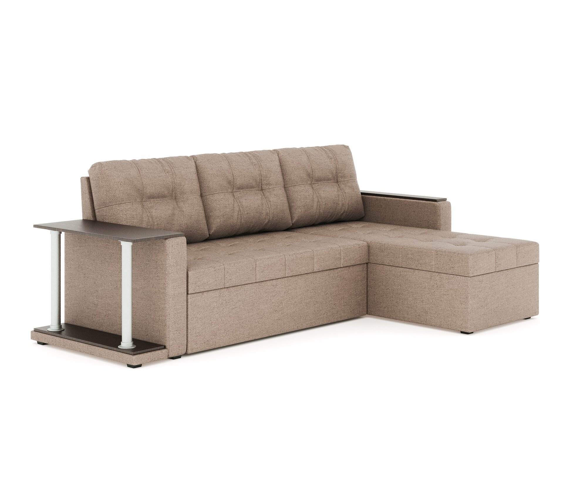 фото Угловой диван "Атланта S" 140х200, рогожка саванна плюс , ППУ, Дельфин