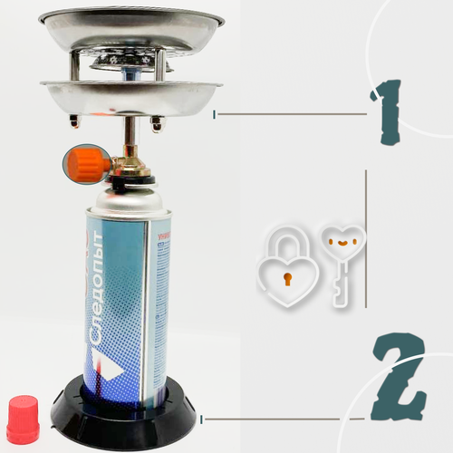 Газовая плита для угля Dunker с держателем для газового баллона