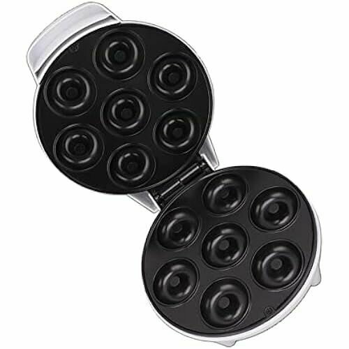 Riuulity Donut Maker высокоэффективная машина для изготовления пончиков мощностью 1200 Вт ручка с холодным прикосновением и индикатором предварительного нагрева для хлебобулочных изделий вилка европейского стандарта 220 В 1723300₽