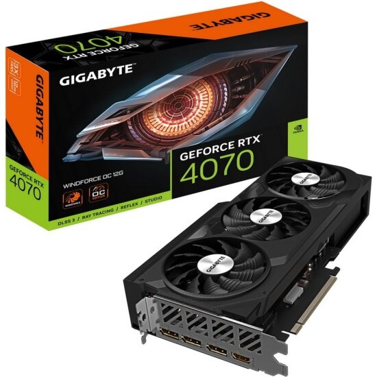 Видеокарта Gigabyte GeForce RTX 4070 WINDFORCE OC 12G — фото 1