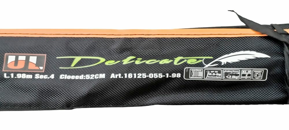 Спиннинг Dayo "Delicate", штекерный, карбон, 198см, тест 0,5-5гр, чёрный — фото 1