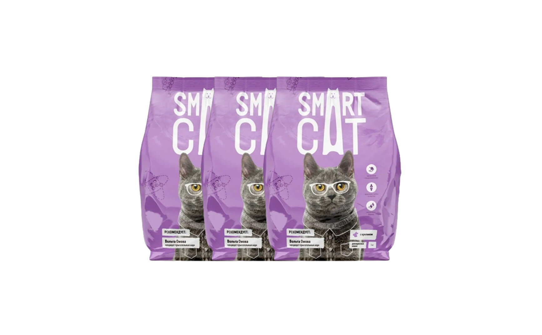 Smart Cat сухой корм Для взрослых кошек с кроликом 1,4 кг х 3 шт.
