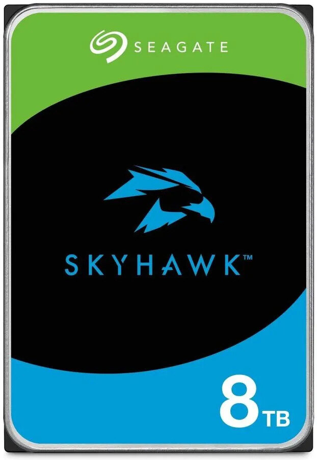 Жесткий диск Seagate SkyHawk ST8000VX010, 8ТБ, HDD, SATA-3, 7200RPM 6GB/S 256MB