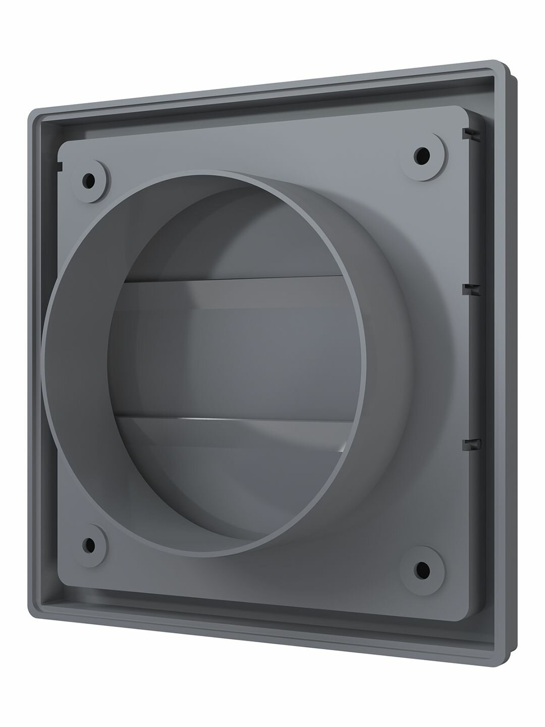 Выход стенной ERA 1515К10Ф Gray с фланцем D100 мм, 150x150 мм, жалюзи, ASA-пластик, серый — фото 1