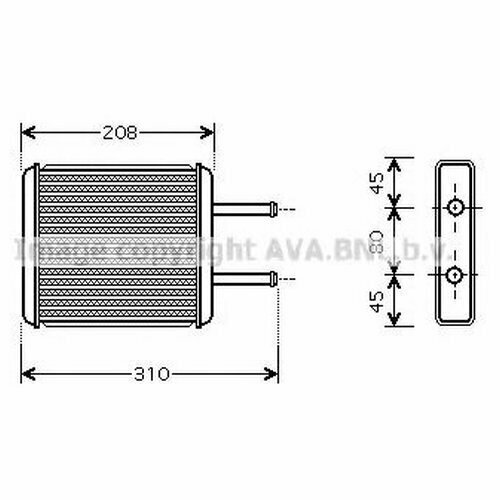 Радиатор печки Ava KA6043 для Kia Carnival I, II