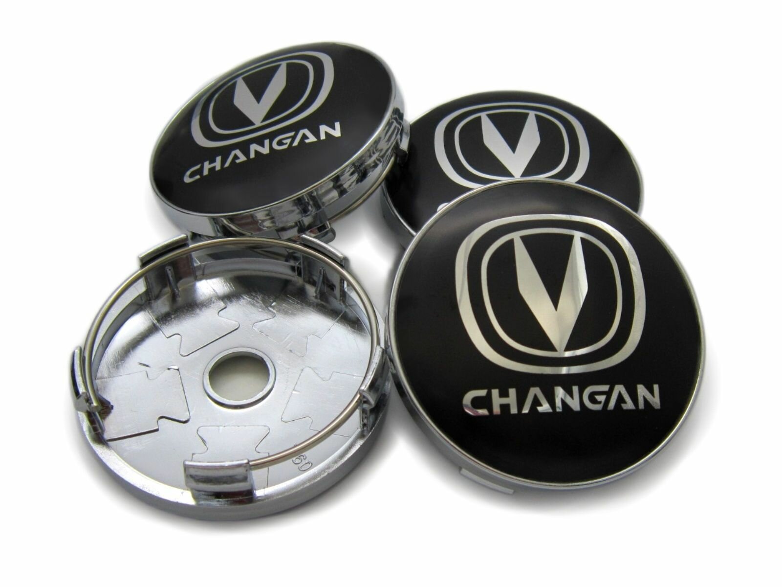 Колпачки, заглушки на литые диски Changan 60/56 мм, комплект 4 шт.