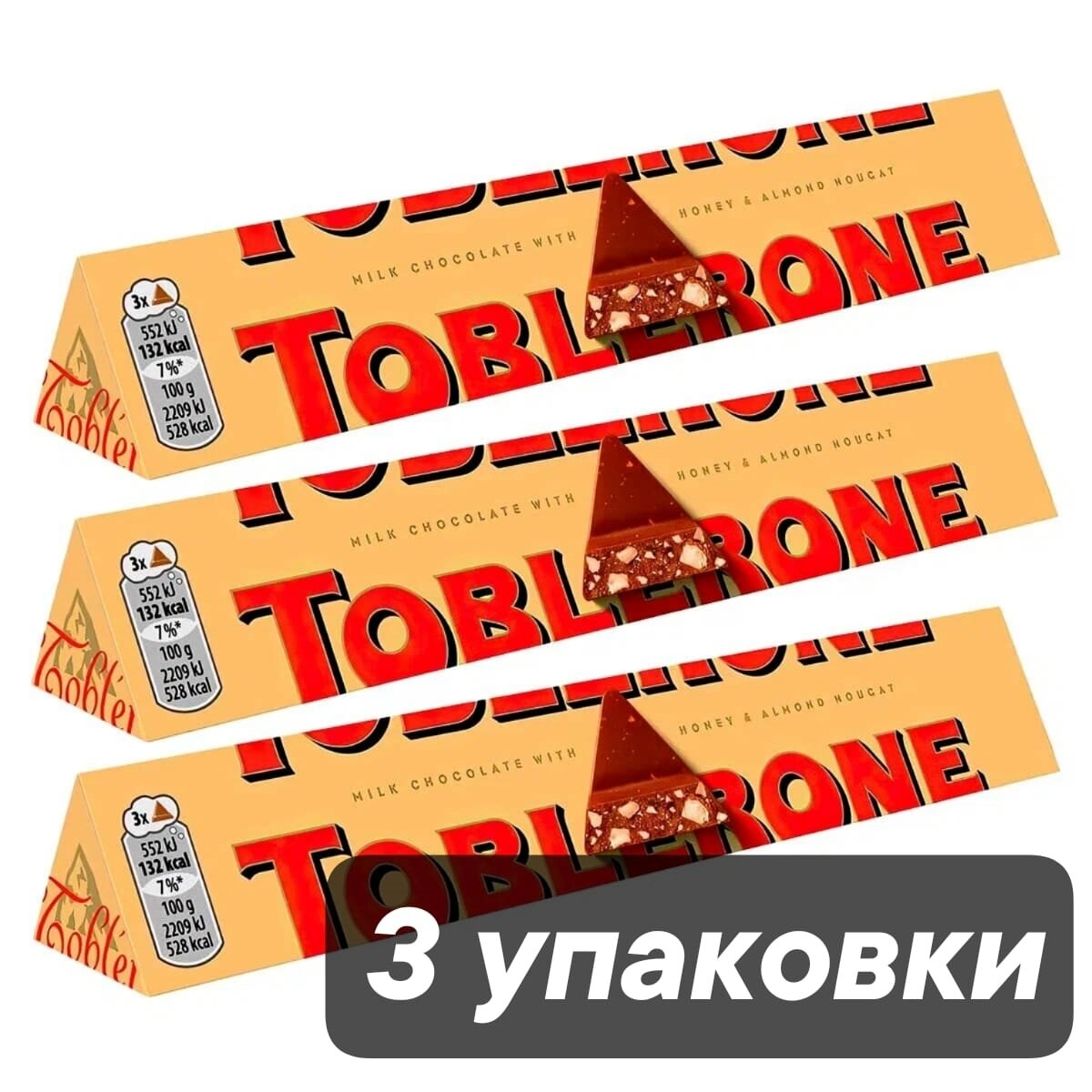 Toblerone шоколад молочный 100 г 3 шт