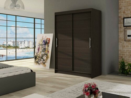 Изображение товара Шкаф-купе Юния 2 Венге Цаво 3354 NEW 140*45*220 см Фиеста Для одежды, в прихожую,