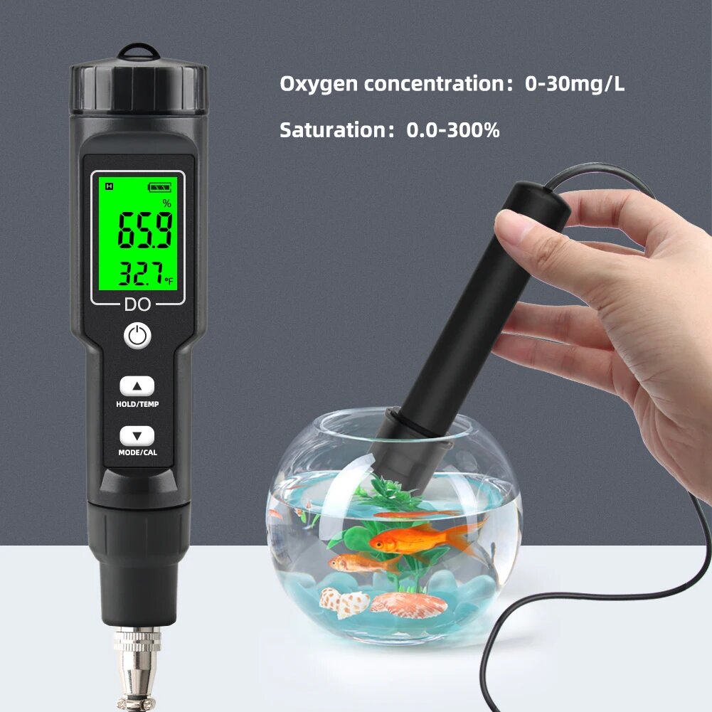 Изображение Цифровой измеритель растворенного кислорода Yieryi 0,0-40,0 мг/л, DO Tester 1.2M