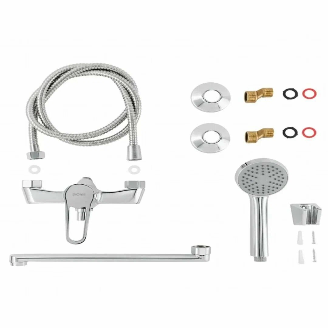 Смеситель DIONIS DUB6-302, для ванны и душа, рычажный, нержавеющая сталь, аэратор