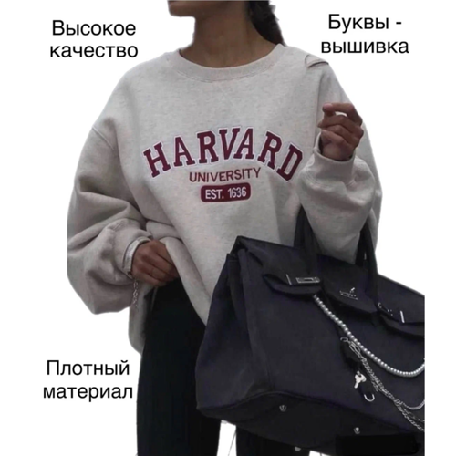 фото Свитшот harvard, размер 150-167, , белый песок нет бренда
